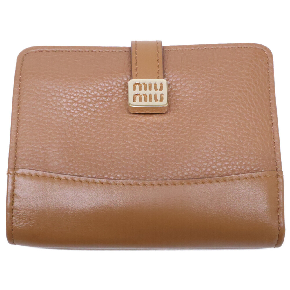 Miu Miu MIUMIU 5MV204 2C3Y F098L DAINO SOFT CALF Bi-fold Wallet (with coin pu...